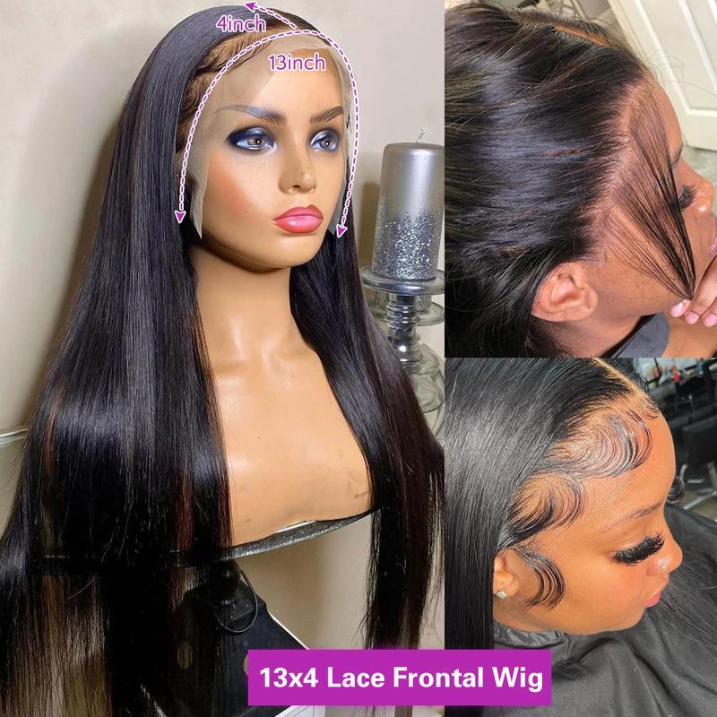 13X4 13x6 Straight Lace Front Wigs Straight Brazilian Human Hair Wigs 180% Density For Women Human Lace Wigs Bleached Knots Remy Hair Wig — vignette 2