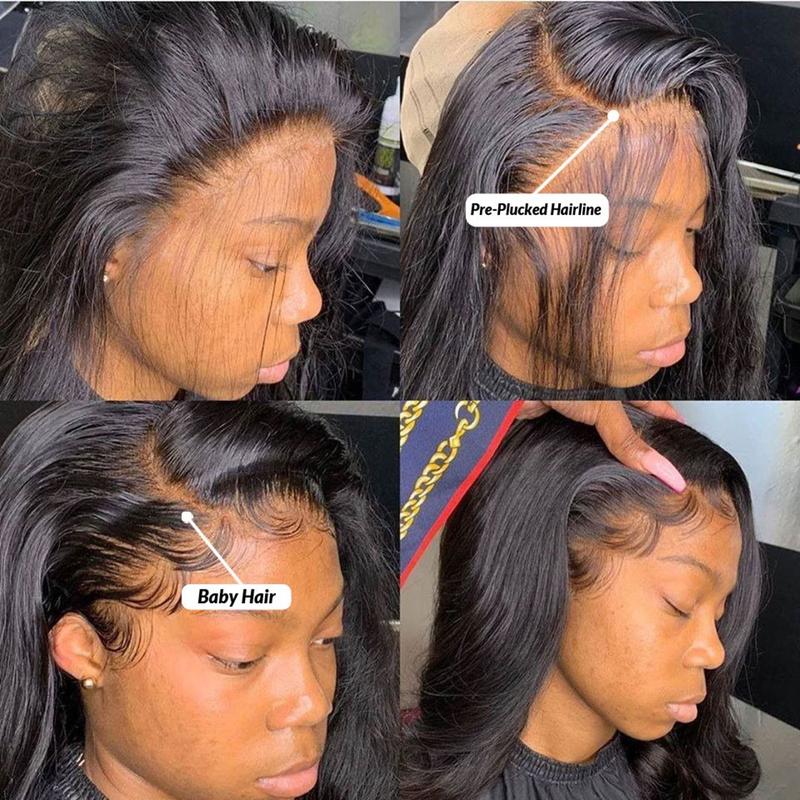 13X4 13x6 Straight Lace Front Wigs Straight Brazilian Human Hair Wigs 180% Density For Women Human Lace Wigs Bleached Knots Remy Hair Wig — vignette 4