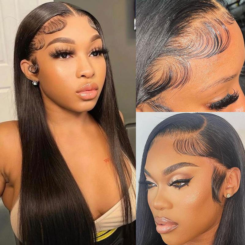 13X4 13x6 Straight Lace Front Wigs Straight Brazilian Human Hair Wigs 180% Density For Women Human Lace Wigs Bleached Knots Remy Hair Wig — vignette 5