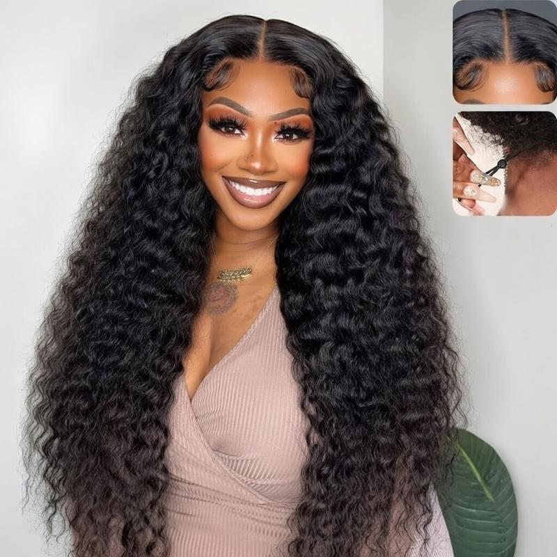 [28 Inch 99€]Idoli 13x6 Perruque Frontale en Dentelle Profonde Ondulée Cheveux Humains 180 Densité HD Sans Colle Perruques en Cheveux Humains