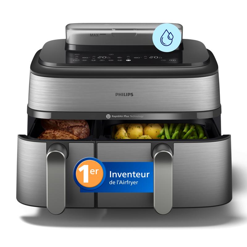 Airfryer Philips Double Bac fonction vapeur 9L (NA555/00)