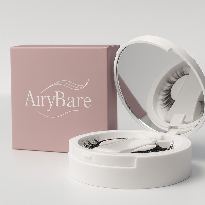 AiryBare Cils magnétiques doux, boîte tout-en-un, réutilisable, sans colle, imperméable, léger, look naturel, 1 ensemble (4 pièces) – Cosmétique, maquillage — vignette 3