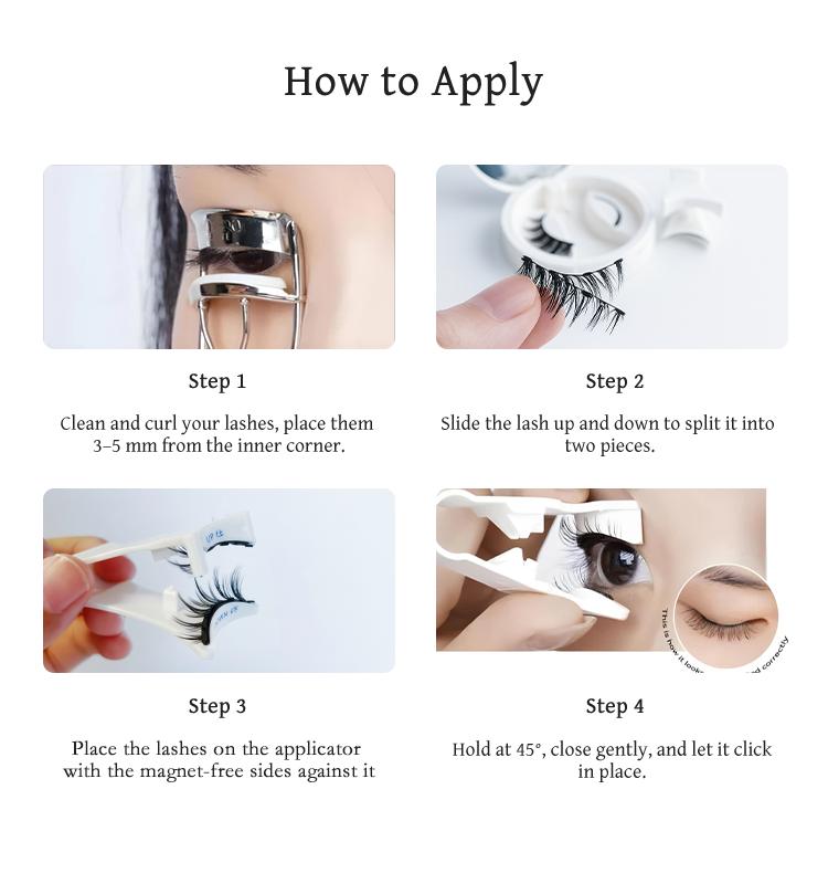 AiryBare Cils magnétiques doux, boîte tout-en-un, réutilisable, sans colle, imperméable, léger, look naturel, 1 ensemble (4 pièces) – Cosmétique, maquillage — vignette 8