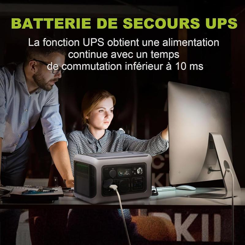 ALLPOWERS station d’énergie portable R600, 600 W, 299 Wh, batterie LiFePO4, alimentation de voyage adaptée au jardin, aux voyages, au camping et aux camping cars, alimentation de secours. — vignette 5