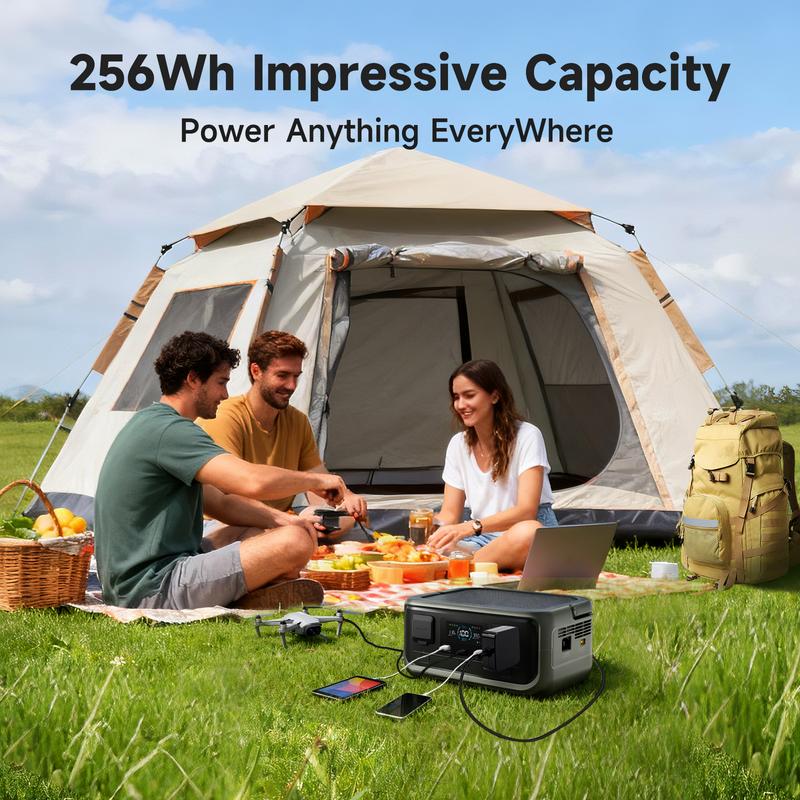 ALLPOWERS station d’énergie portable VOLIX P300, 256 Wh, sortie CA 300 W, batterie LiFePO4, charge rapide en 1 heure, adaptée au camping, à la vie en camping car et comme alimentation de secours pour la maison. — vignette 3