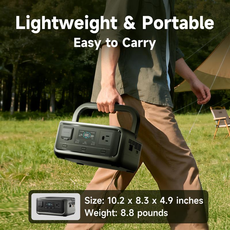 ALLPOWERS station d’énergie portable VOLIX P300, 256 Wh, sortie CA 300 W, batterie LiFePO4, charge rapide en 1 heure, adaptée au camping, à la vie en camping car et comme alimentation de secours pour la maison. — vignette 5