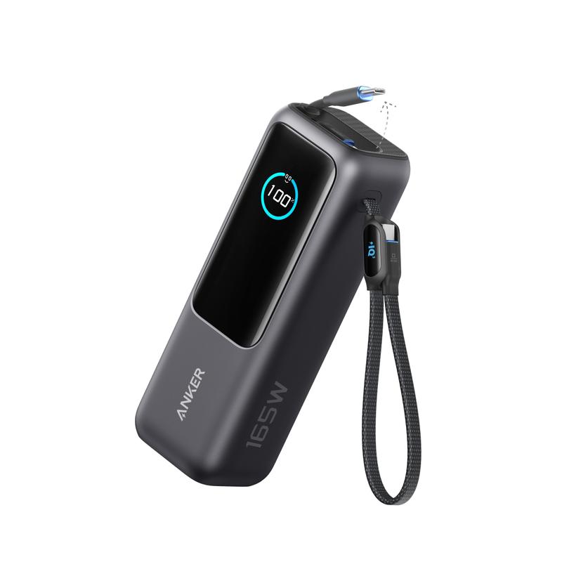 Anker Batterie Externe pour Ordinateurs Portables, Chargeur 25000mAh 3 Ports USB-C 100W pour Plusieurs Appareils, Câble Intégré+Câble Rétractable, pour iPhone17 Pro Max/16, MacBook, Samsung — vignette 2