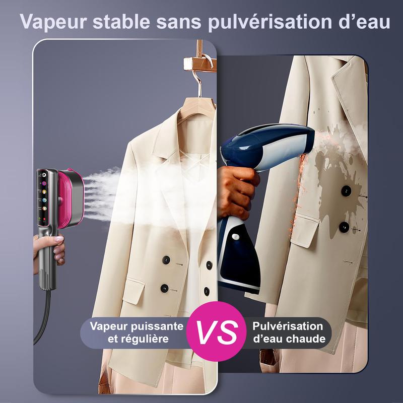 AOMIAO Fer à repasser vapeur portable 1200 W avec écran tactile LCD intelligent, élimine les plis en 1 s, chauffe rapidement en 15 s, idéal pour la maison et les voyages — vignette 5
