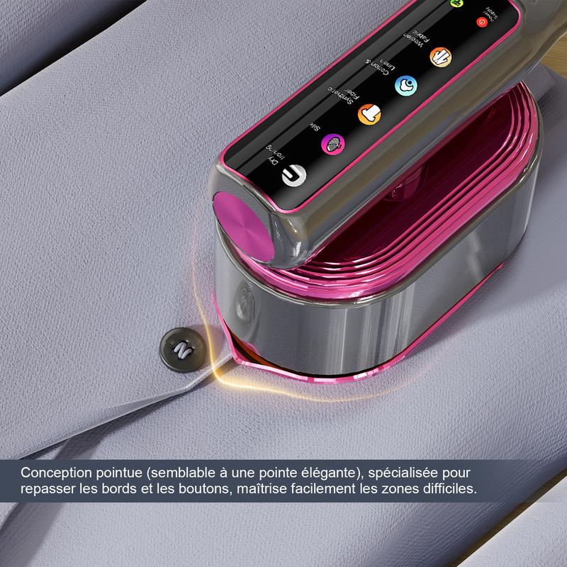 AOMIAO Fer à repasser vapeur portable 1200 W avec écran tactile LCD intelligent, élimine les plis en 1 s, chauffe rapidement en 15 s, idéal pour la maison et les voyages — vignette 7