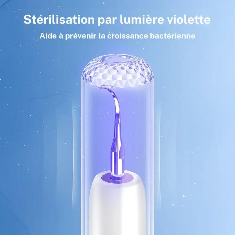 Appareil éliminateur de taches dentaires avec lumière, 5 modes réglables, têtes interchangeables, outil de nettoyage manuel, kit de soins dentaires pour la maison, modèles T4/T190, nettoyeur dentaire, kit de blanchiment des dents — vignette 5