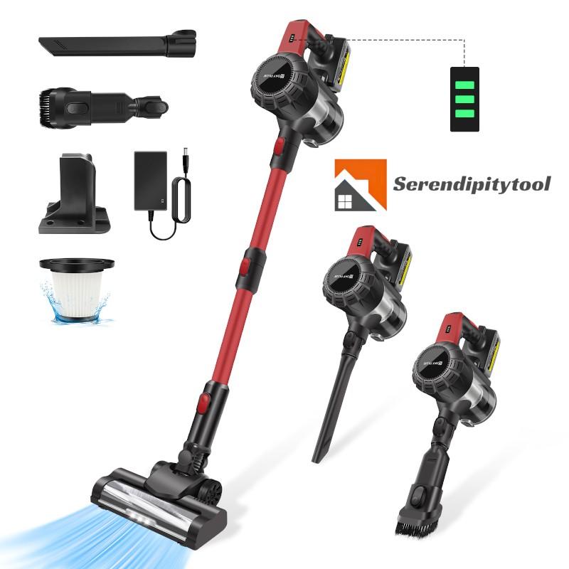 Aspirateur portatif à main avec batterie, 45 000 Pa / 500 W / 40 minutes, aspirateur sans fil pour poils d’animaux, silencieux et léger