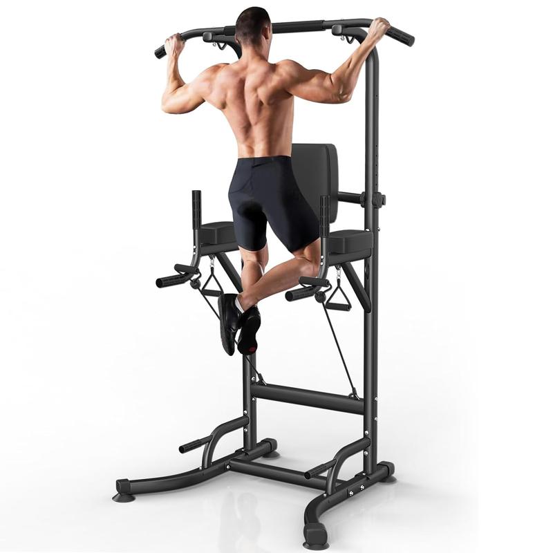 Barre de traction Power Tower, équipement de gymnastique à domicile multifonctionnel à hauteur réglable, pour l'entraînement de force, les pompes, les trempettes et les abdos