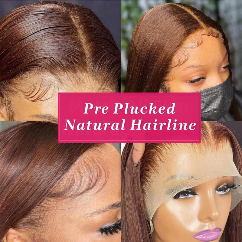 Body Wave Chocolate Brown 13x6 HD Lace Frontal Wig Real Human Hair 30Inch Brown Straight Swiss HD Lace Front Human Hair Wigs For Women Fast Delivery — vignette 4
