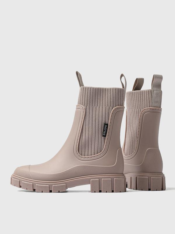 Bottes de pluie imperméables de couleur unie pour femmes, chaussures pour femmes, bottes à bout rond de style nouveau 2024, bottes de pluie antidérapantes pour femmes et filles — vignette 8