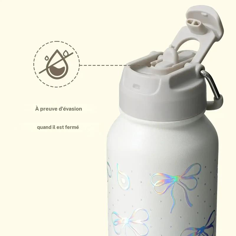 BOTTLE BOTTLE bouteille d’eau isotherme 32oz, gourde de sport en acier inoxydable avec paille, couvercle à double usage, boîte de comprimés, isolation sous vide, pour la salle de sport, gobelets isolants pour boissons, mugs à café, cadeaux pour hommes — vignette 3
