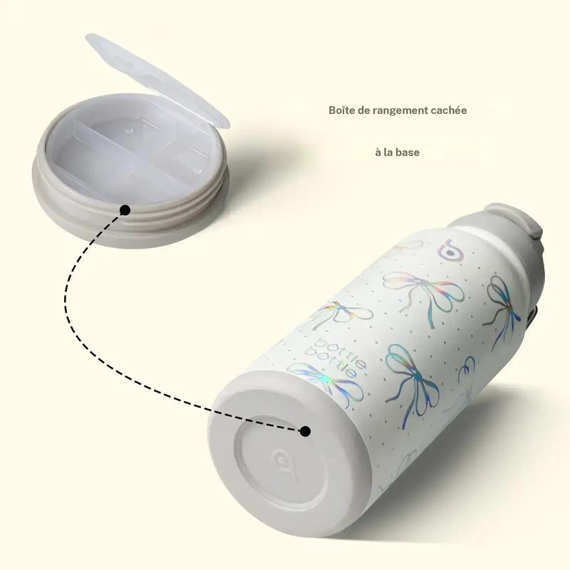 BOTTLE BOTTLE bouteille d’eau isotherme 32oz, gourde de sport en acier inoxydable avec paille, couvercle à double usage, boîte de comprimés, isolation sous vide, pour la salle de sport, gobelets isolants pour boissons, mugs à café, cadeaux pour hommes — vignette 4