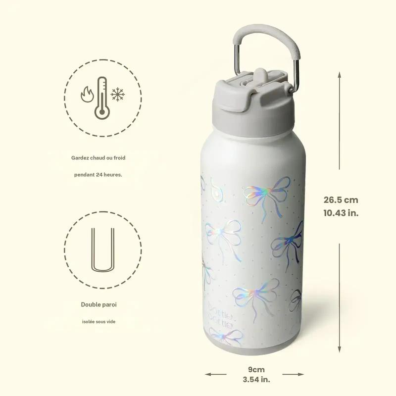 BOTTLE BOTTLE bouteille d’eau isotherme 32oz, gourde de sport en acier inoxydable avec paille, couvercle à double usage, boîte de comprimés, isolation sous vide, pour la salle de sport, gobelets isolants pour boissons, mugs à café, cadeaux pour hommes — vignette 5