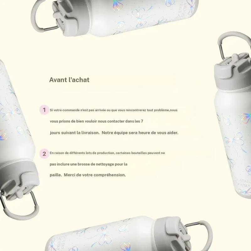 BOTTLE BOTTLE bouteille d’eau isotherme 32oz, gourde de sport en acier inoxydable avec paille, couvercle à double usage, boîte de comprimés, isolation sous vide, pour la salle de sport, gobelets isolants pour boissons, mugs à café, cadeaux pour hommes — vignette 6