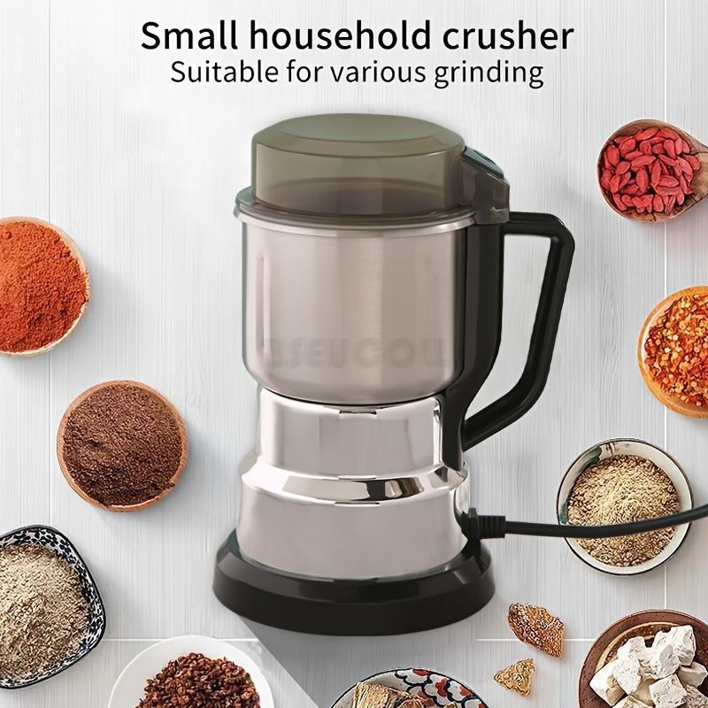 BSEUCOLL 220V European Standard 1pc, Stainless Steel Large Electric Mill, Household Grain Grinder, Dry Grinding Wall Breaking, Upgraded 4 Blades, One-button Start, Fine Powder
