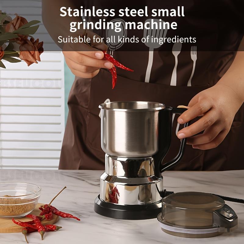 BSEUCOLL 220V European Standard 1pc, Stainless Steel Large Electric Mill, Household Grain Grinder, Dry Grinding Wall Breaking, Upgraded 4 Blades, One-button Start, Fine Powder — vignette 3