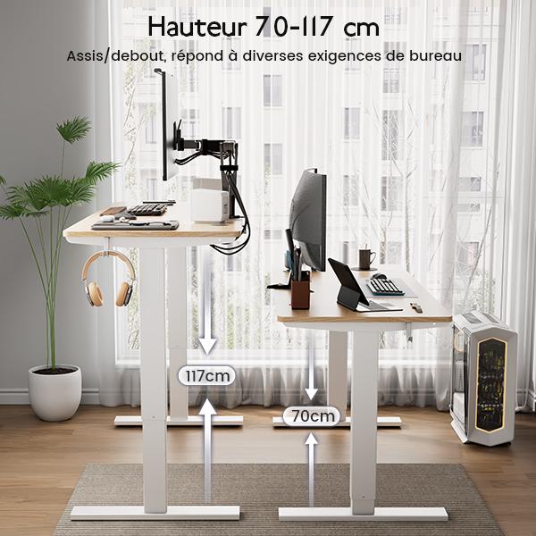 Bureau HOMAVO réglable en hauteur électriquement avec fonction mémoire, montage rapide, fonction anti-collision intelligente — vignette 2