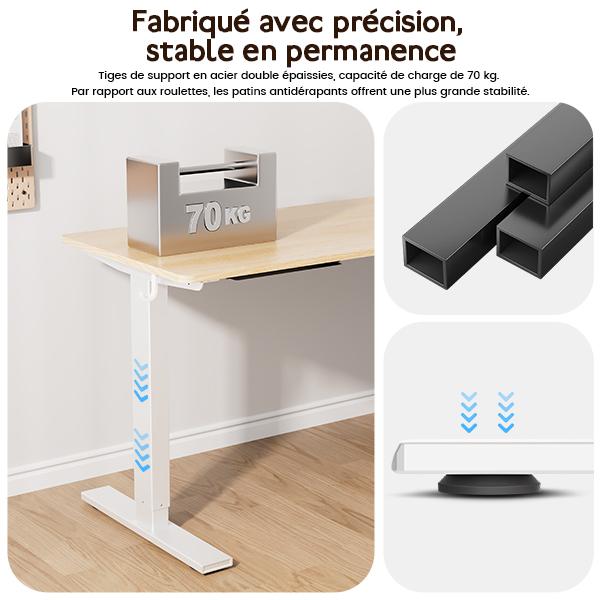Bureau HOMAVO réglable en hauteur électriquement avec fonction mémoire, montage rapide, fonction anti-collision intelligente — vignette 3