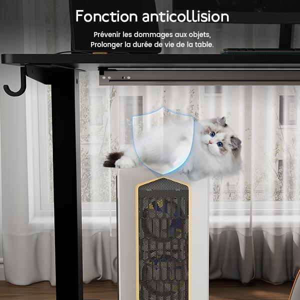 Bureau HOMAVO réglable en hauteur électriquement avec fonction mémoire, montage rapide, fonction anti-collision intelligente — vignette 6