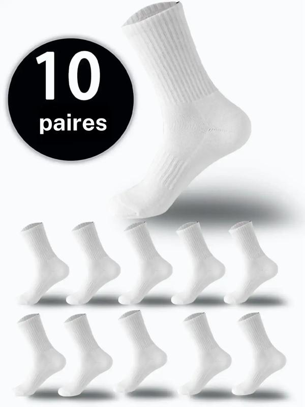 Chaussettes mi-mollet pour homme de couleur unie, chaussettes décontractées douces, confortables et respirantes pour un usage quotidien, chaussettes pour homme toutes saisons — vignette 4