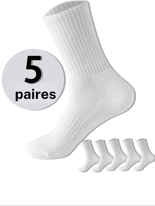 Chaussettes mi-mollet pour homme de couleur unie, chaussettes décontractées douces, confortables et respirantes pour un usage quotidien, chaussettes pour homme toutes saisons — vignette 6