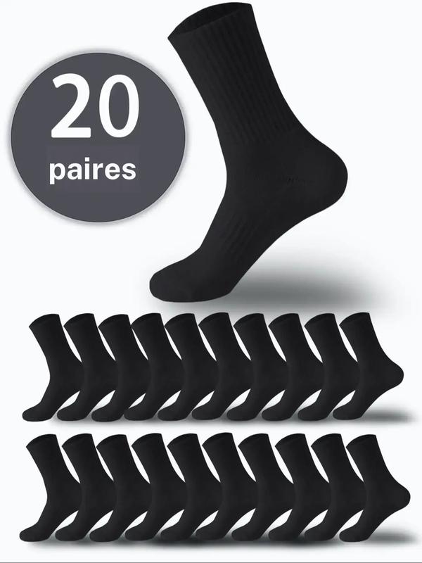 Chaussettes mi-mollet pour homme de couleur unie, chaussettes décontractées douces, confortables et respirantes pour un usage quotidien, chaussettes pour homme toutes saisons — vignette 7