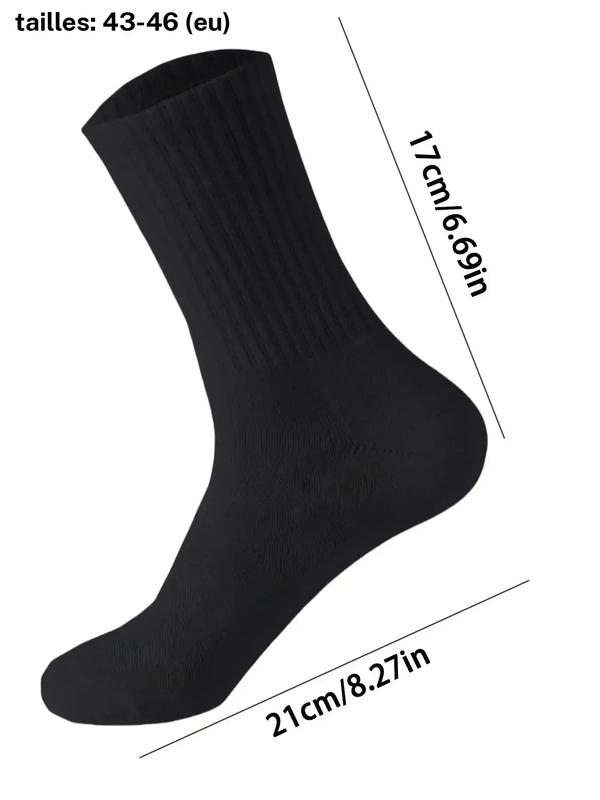 Chaussettes mi-mollet pour homme de couleur unie, chaussettes décontractées douces, confortables et respirantes pour un usage quotidien, chaussettes pour homme toutes saisons — vignette 9