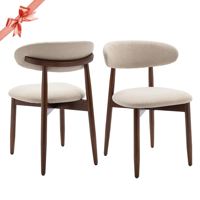 COLAMY Ensemble de 2 Chaises Beige – Design Scandinave Minimaliste, Robustes et Élégantes pour Salle à Manger et Cuisine