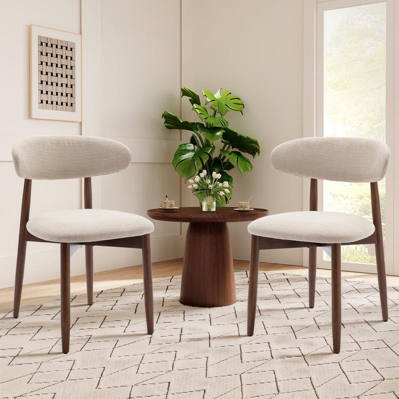 COLAMY Lot de 2 Chaises – Robustes et Élégantes, Style Nordique Minimaliste, Idéales pour Salle à Manger et Cuisine – Beige — vignette 4