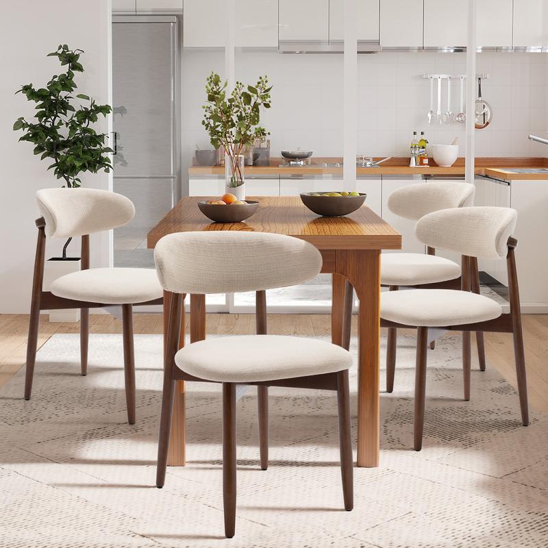 COLAMY Lot de 2 Chaises – Robustes et Élégantes, Style Nordique Minimaliste, Idéales pour Salle à Manger et Cuisine – Beige — vignette 5