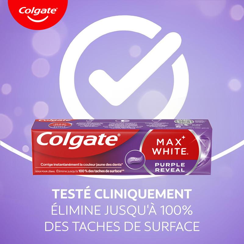 Colgate Max White Duo Purple Toner 40ml + Dentifrice Purple Reveal 75ml — vignette 4
