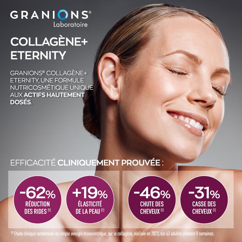 COLLAGENE+ ETERNITY – Goût framboise - Tripeptides de collagène Marin de type I - Acide Hyaluronique – NADH - Anti-âge peau & cheveux – Métabolisme - Poudre 343g — vignette 4