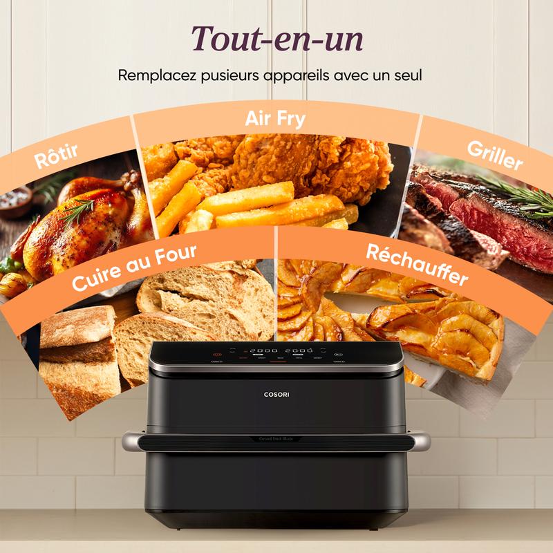 COSORI Air Fryer 10L Twinfry, Friteuse sans Huile Double Résistance, Airfryer à Dual Zone Avec Séparateur Amovible, 5-en-1, Grande Capacité, Cuisson optimale, 40℃-240℃, Contrôle Smart via App — vignette 4