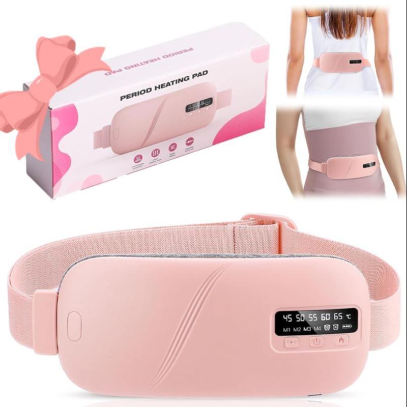 Coussin chauffant menstruel portable et multifonctionnel avec ceinture de massage du bas du dos, 5 niveaux de chaleur et 4 niveaux de vibration, chauffage abdominal pour le soulagement des règles, soins personnels pour femmes à la maison et en voyage — vignette 5