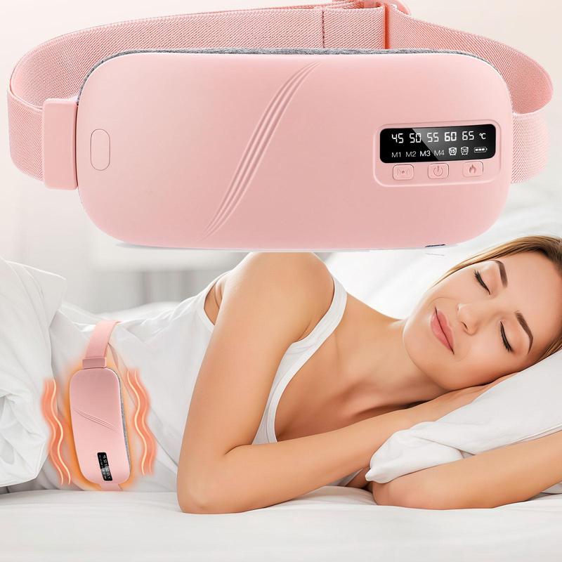 Coussin chauffant menstruel portable et multifonctionnel avec ceinture de massage du bas du dos, 5 niveaux de chaleur et 4 niveaux de vibration, chauffage abdominal pour le soulagement des règles, soins personnels pour femmes à la maison et en voyage — vignette 7
