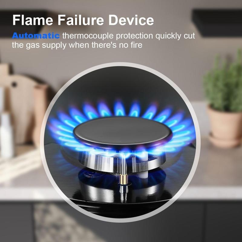Cuisinière à gaz pour vitres, 5 brûleurs, profil Linea, puissance de 10 400 W, sécurité automatique de flamme, compatible avec le gaz naturel et le LPG, cuisinière intégrée ou sur pied, 70 cm GH7051GB5C2E — vignette 6