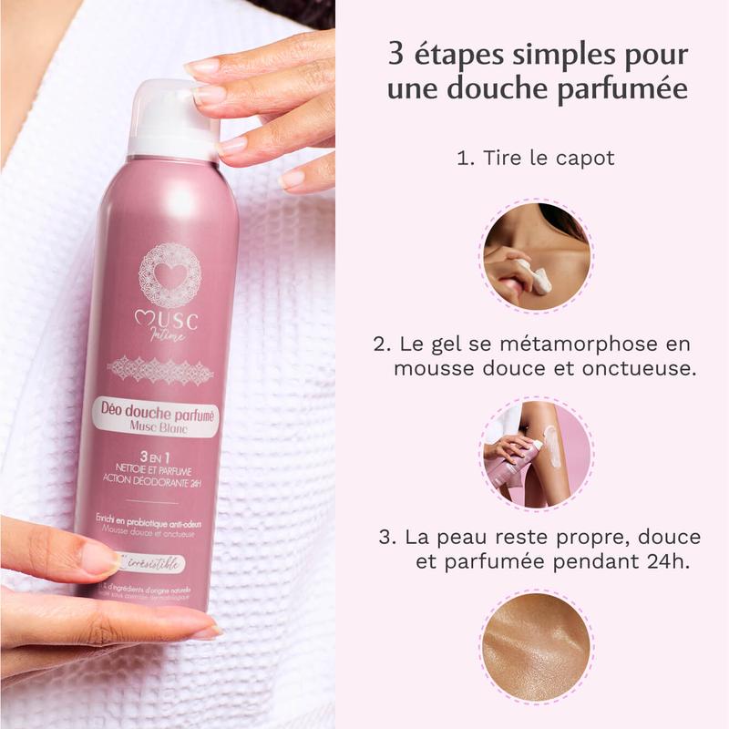Déo douche parfumé au Musc Blanc - l'Irrésistible — vignette 6