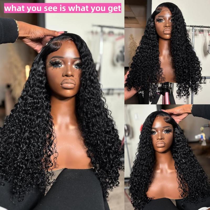 Deep Wave 13x6 Lace Front Wigs Human Hair 13x4 HD Lace Frontal Wigs Human Hair Pre Plucked 180 Density Glueless 6x4 9x6 5x5 Wigs Human Hair for Women Natural Black No Tangle No Shedding — vignette 6