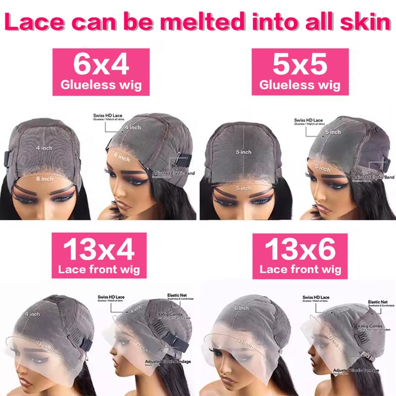 Deep Wave 13x6 Lace Front Wigs Human Hair 13x4 HD Lace Frontal Wigs Human Hair Pre Plucked 180 Density Glueless 6x4 9x6 5x5 Wigs Human Hair for Women Natural Black No Tangle No Shedding — vignette 9