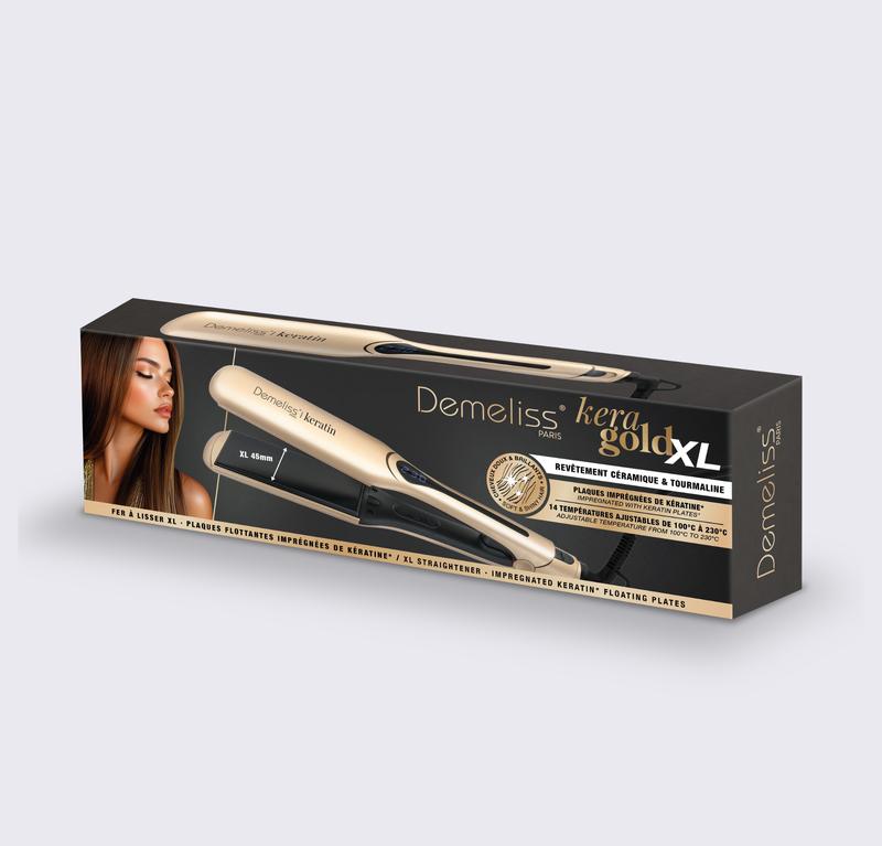 Demeliss SAINT ALGUE - Lisseur Kera-GOLD XL | Plaques Infusées à la kératine | Plaques Ultra Larges 45 mm - Idéal cheveux mi-longs à longs — vignette 4