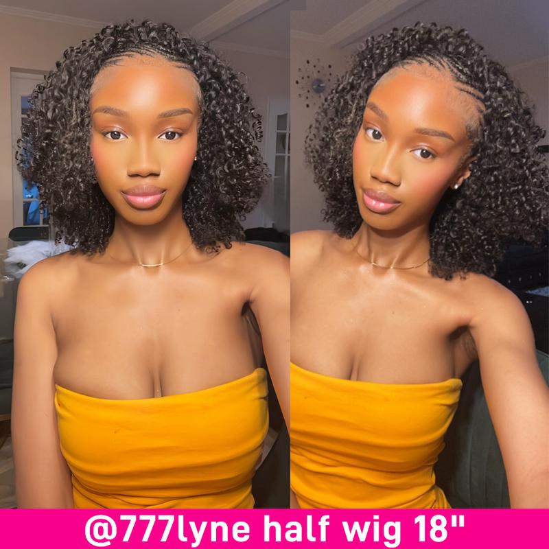 【densité de 250%】ISEE Hair Perruques mi-longues en cheveux humains afro crépus bouclés 3 en 1 avec cordon de serrage sans coutures à clipser perruques en cheveux humains#backtoschool — vignette 2
