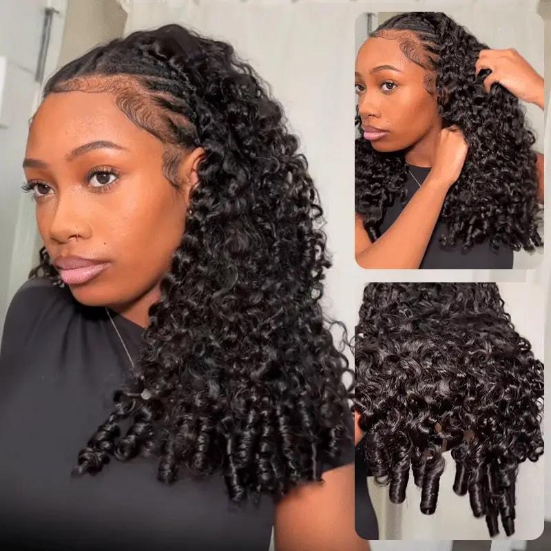[densité de 250%]ISEE Nouvelle perruque en cheveux humains bouclés birmans bruts Wear Go Wig InvisiFit Strap sans colle pour débutants Demi-perruque bouclée#backtoschool — vignette 3
