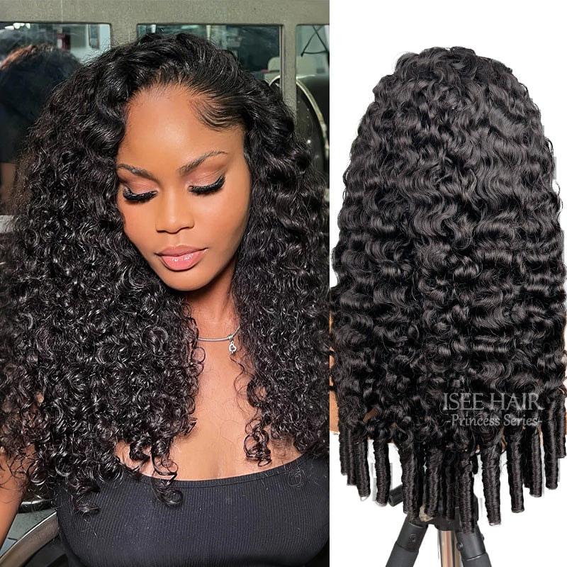[densité de 250%]ISEE Nouvelle perruque en cheveux humains bouclés birmans bruts Wear Go Wig InvisiFit Strap sans colle pour débutants Demi-perruque bouclée#backtoschool — vignette 5
