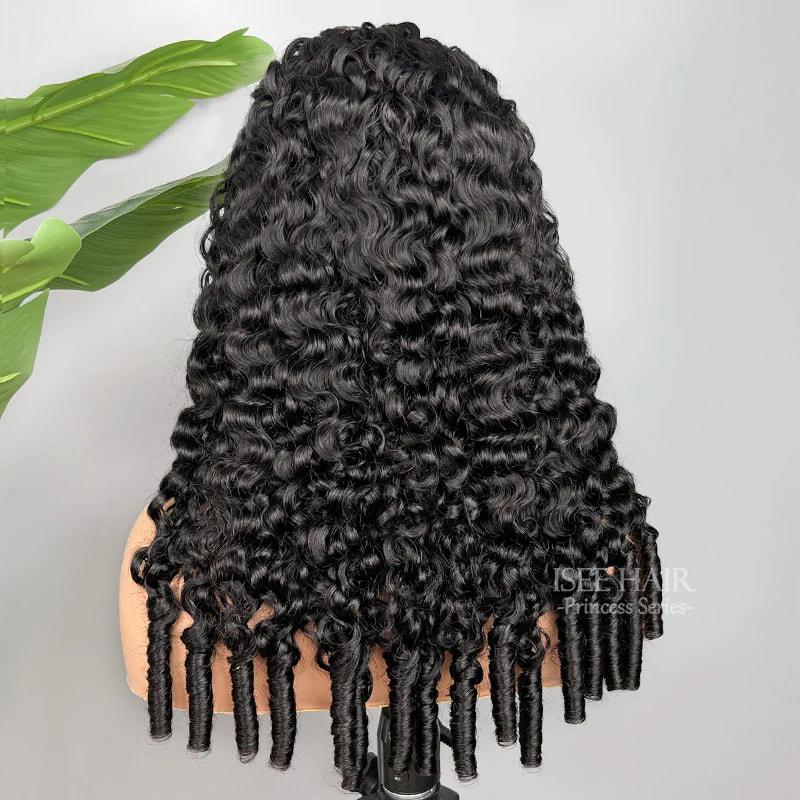 [densité de 250%]ISEE Nouvelle perruque en cheveux humains bouclés birmans bruts Wear Go Wig InvisiFit Strap sans colle pour débutants Demi-perruque bouclée#backtoschool — vignette 7