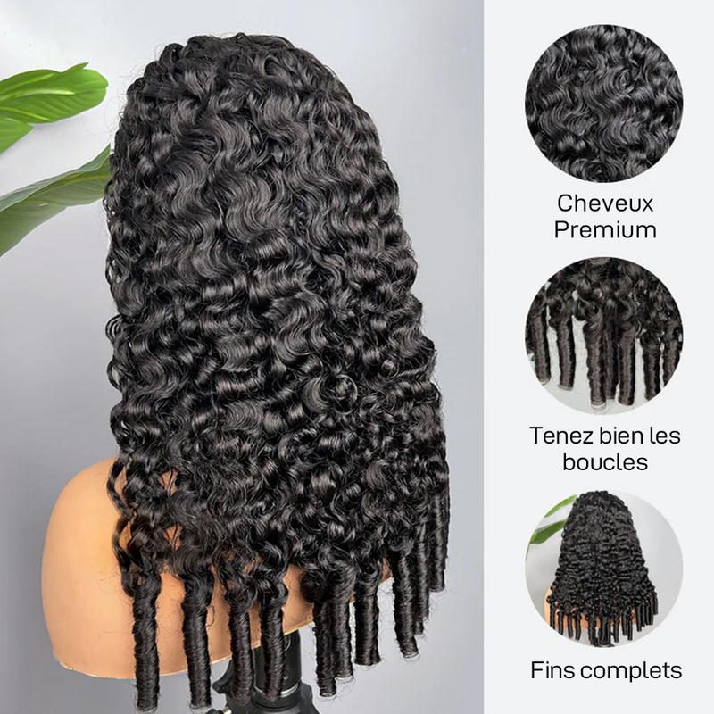 [densité de 250%]ISEE Nouvelle perruque en cheveux humains bouclés birmans bruts Wear Go Wig InvisiFit Strap sans colle pour débutants Demi-perruque bouclée#backtoschool — vignette 8