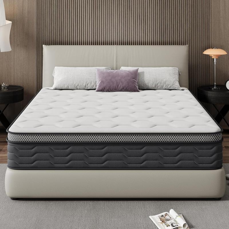 DEWINNER Matelas Matelas à Ressorts ensachés et à mémoire de Forme, Matelas 7 Zones Ergonomique, Soutien Parfait, Respirant